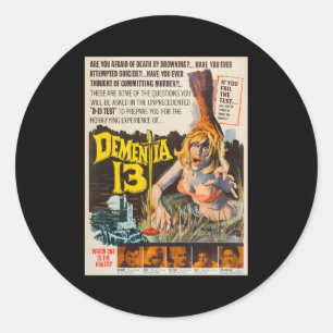 Halloween Monster Horror Movie Classic Round Sticker