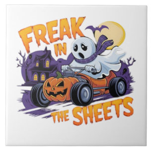 HALLOWEEN MONSTER IN THE BED SHEET CERAMIC TILE
