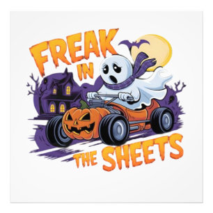 HALLOWEEN MONSTER IN THE BED SHEET PHOTO PRINT