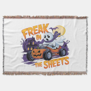 HALLOWEEN MONSTER IN THE BED SHEET THROW BLANKET
