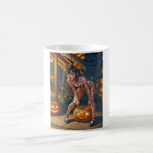Halloween Monster Jack-o-Lantern & Bat Vixen Girl Coffee Mug