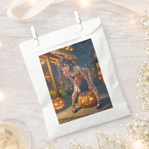 Halloween Monster Jack-o-Lantern & Bat Vixen Girl Favour Bag
