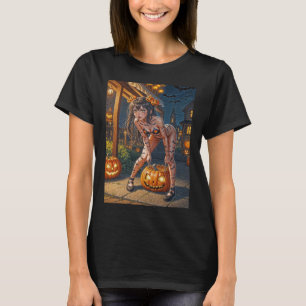 Halloween Monster Jack-o-Lantern & Bat Vixen Girl T-Shirt