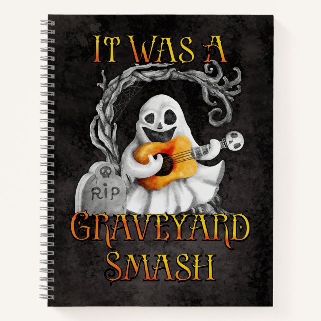 Halloween Monster Mash Ghost Graveyard Smash Notebook (Front)