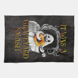 Halloween Monster Mash Ghost Graveyard Smash Tea Towel