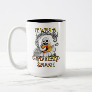 Halloween Monster Mash Ghost Graveyard Smash Two-Tone Coffee Mug