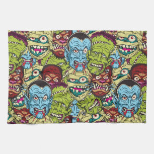 Halloween Monster Mash Tea Towel