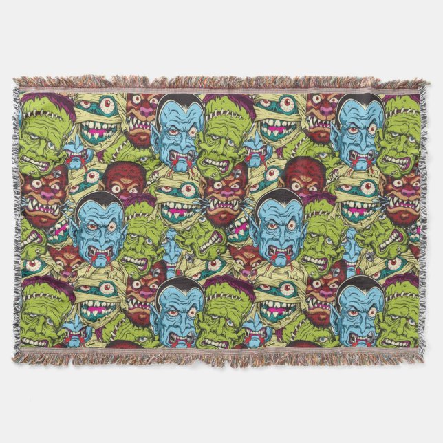 Halloween Monster Mash Throw Blanket (Front)