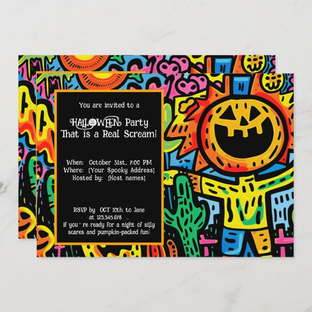 Halloween Monster Mash-Up Invitation (Front/Back)