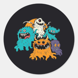 Halloween/Monster/October/Fall  Classic Round Sticker