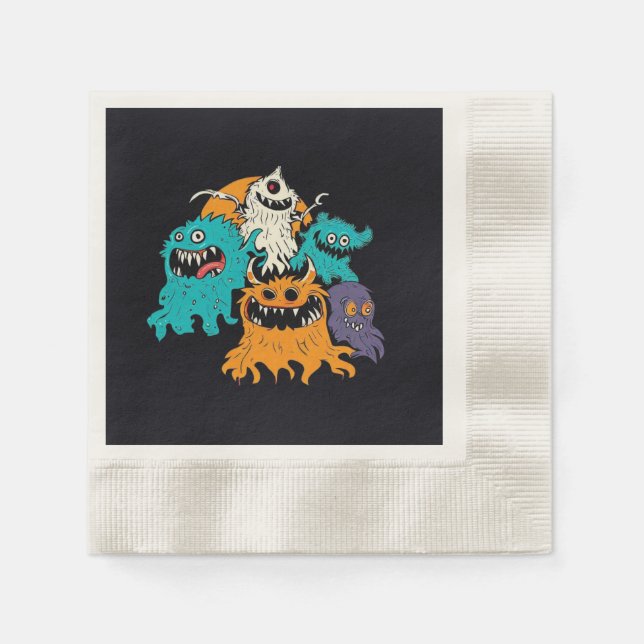 Halloween/Monster/October/Fall  Napkin (Front)