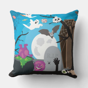 Halloween Monster Scene Cushion