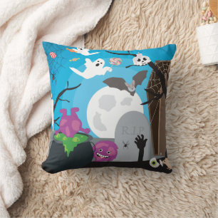 Halloween Monster Scene Cushion
