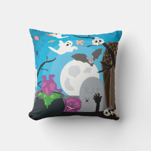 Halloween Monster Scene Cushion