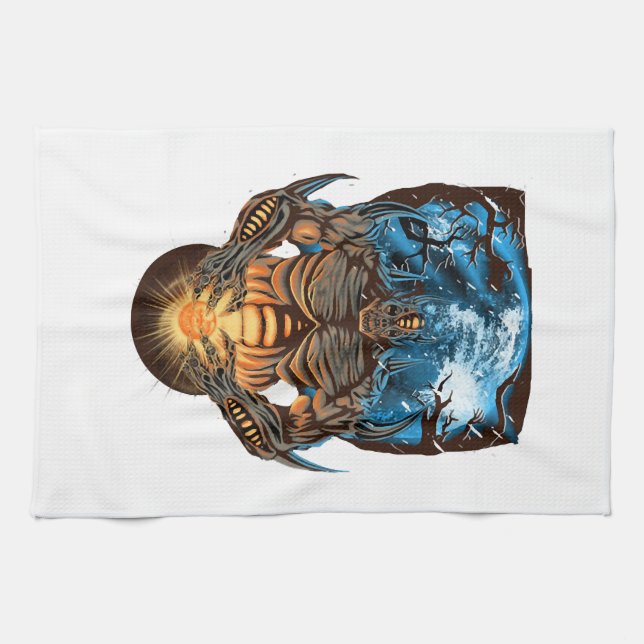 Halloween Monster          Tea Towel (Horizontal)