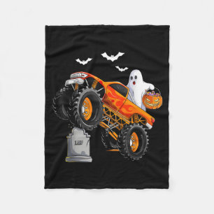 Halloween Monster Truck Costume Boys Spooky Ghost Fleece Blanket