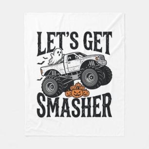 Halloween Monster Truck Smasher Vintage Shirt Desi Fleece Blanket