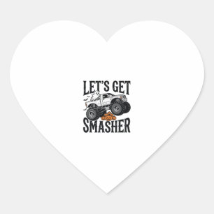 Halloween Monster Truck Smasher Vintage Shirt Desi Heart Sticker