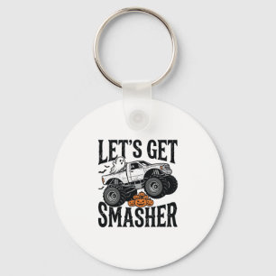 Halloween Monster Truck Smasher Vintage Shirt Desi Key Ring