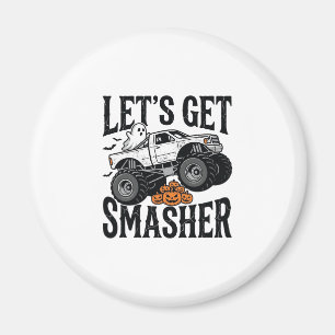 Halloween Monster Truck Smasher Vintage Shirt Desi Magnet