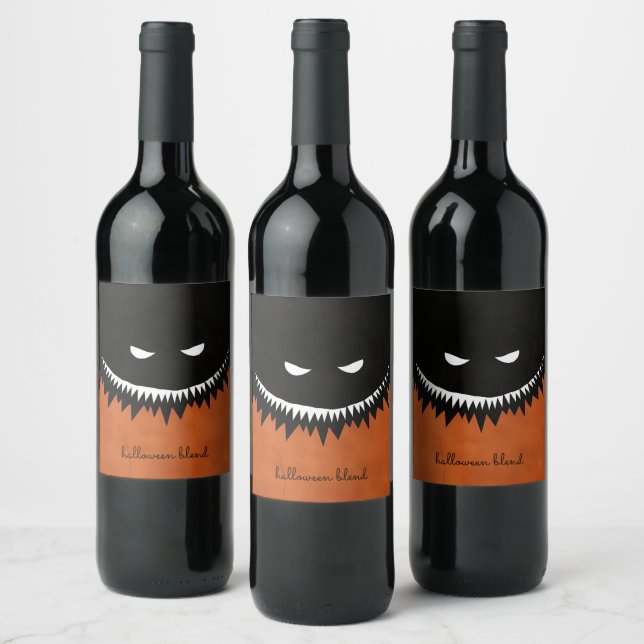 Halloween Monster Wine Label (Bottles)
