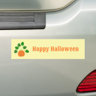 Halloween Monstera Plant in Pumpkin Custom Bumper Sticker
