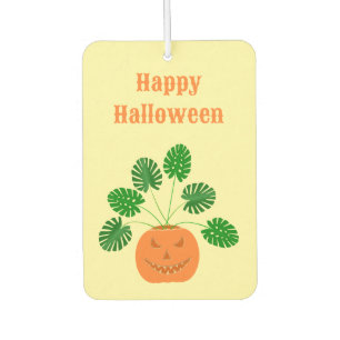 Halloween Monstera Plant in Pumpkin Custom Car Air Freshener