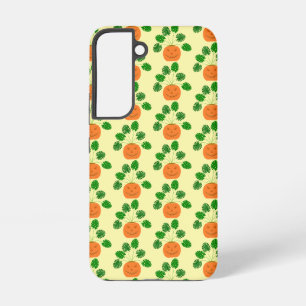 Halloween Monstera Plant in Pumpkin Patterned Samsung Galaxy Case