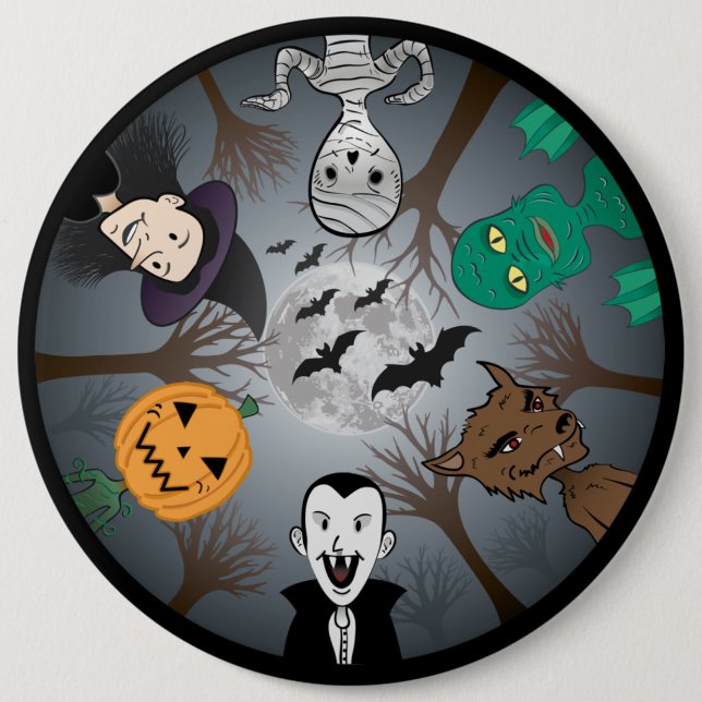 Halloween Monster's 6 Cm Round Badge (Front)