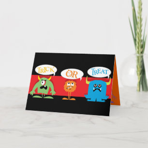 Halloween Monsters Card for kids
