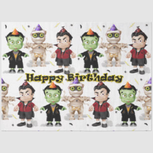 Halloween Monsters Kids Birthday Tissue Paper
