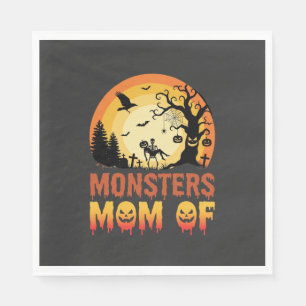 Halloween Monsters Mum of Skeleton Family Napkin