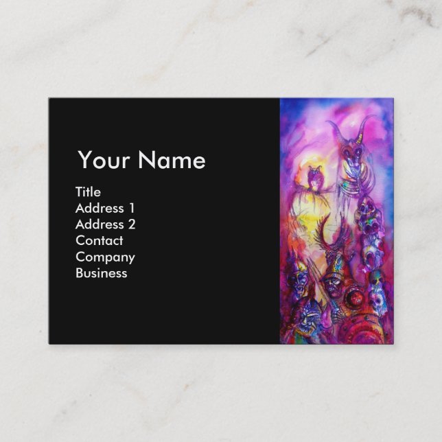 HALLOWEEN MONSTERS / ORK WAR Fantasy Business Card (Front)
