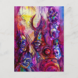 HALLOWEEN MONSTERS / ORK WAR Fantasy Postcard