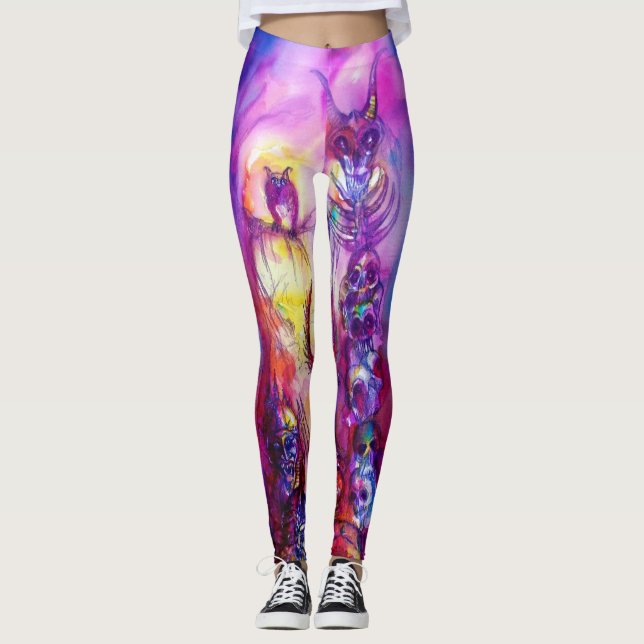 HALLOWEEN MONSTERS / ORK WAR Purple Leggings (Front)