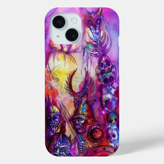 HALLOWEEN MONSTERS / ORK WAR Red Purple Fantasy Case-Mate iPhone Case (Back)