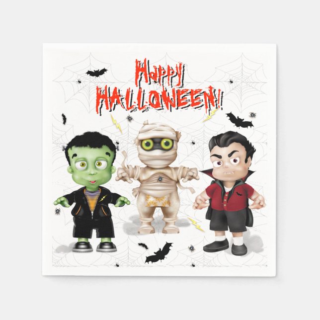 Halloween Monsters Party Napkin (Front)
