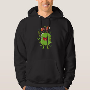 Halloween Monsters With Eyes And Bats Hoodie