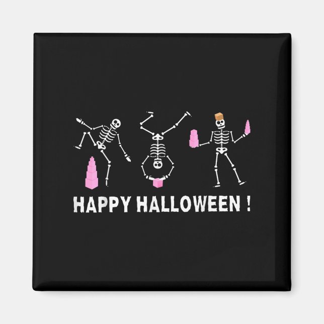 Halloween Montessori Teacher Skeleton Dancing Educ Magnet (Front)