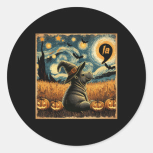 Halloween Moo Deng Witch Comma La Harris Classic Round Sticker
