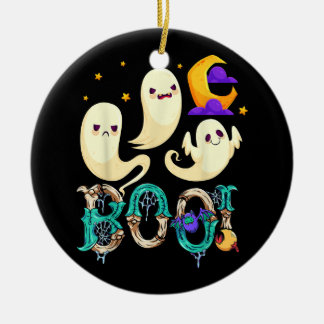 Halloween moon 40 ceramic ornament
