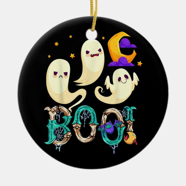 Halloween moon  40 ceramic ornament (Front)