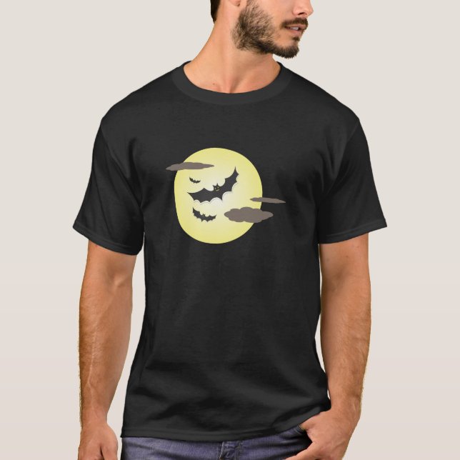 Halloween Moon and Bats Shirt (Front)
