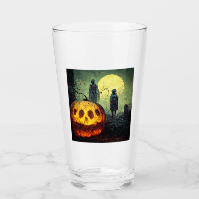 Halloween Moon Glass Tumbler  (Front)