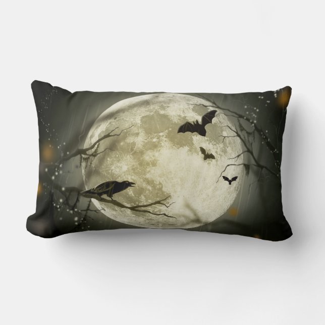 Halloween Moon Lumbar Cushion (Front)