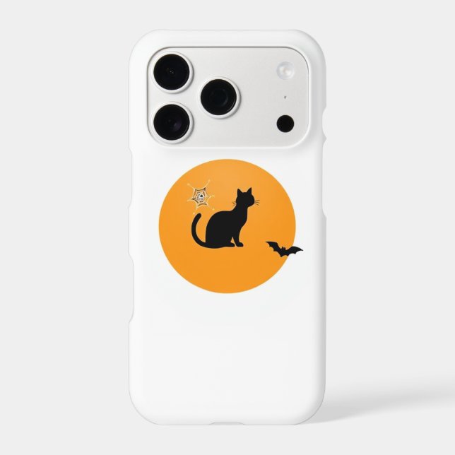 Halloween Moon Phase Phone Case - Black & Orange (Back)