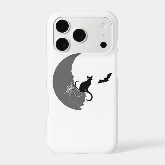 Halloween Moon Phase Phone Case - Bone & Charcoal (Back)