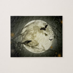 Halloween Moon Spooky Crows Jigsaw Puzzle