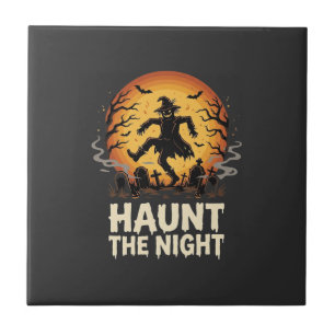 Halloween Moon Trickster Night Ceramic Tile