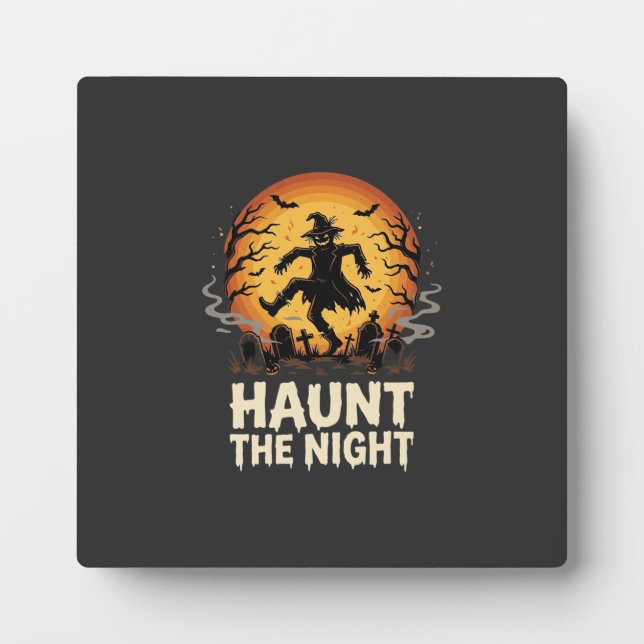 Halloween Moon Trickster Night Plaque (Front)